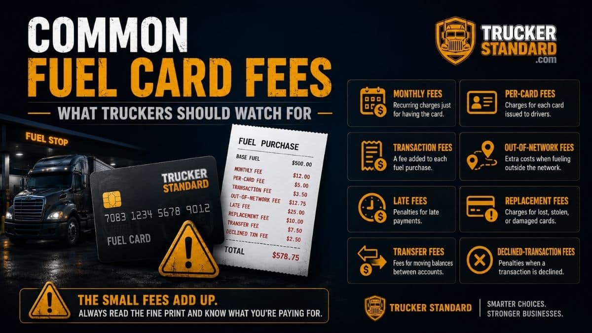 Common fuel card fees for trucking companies