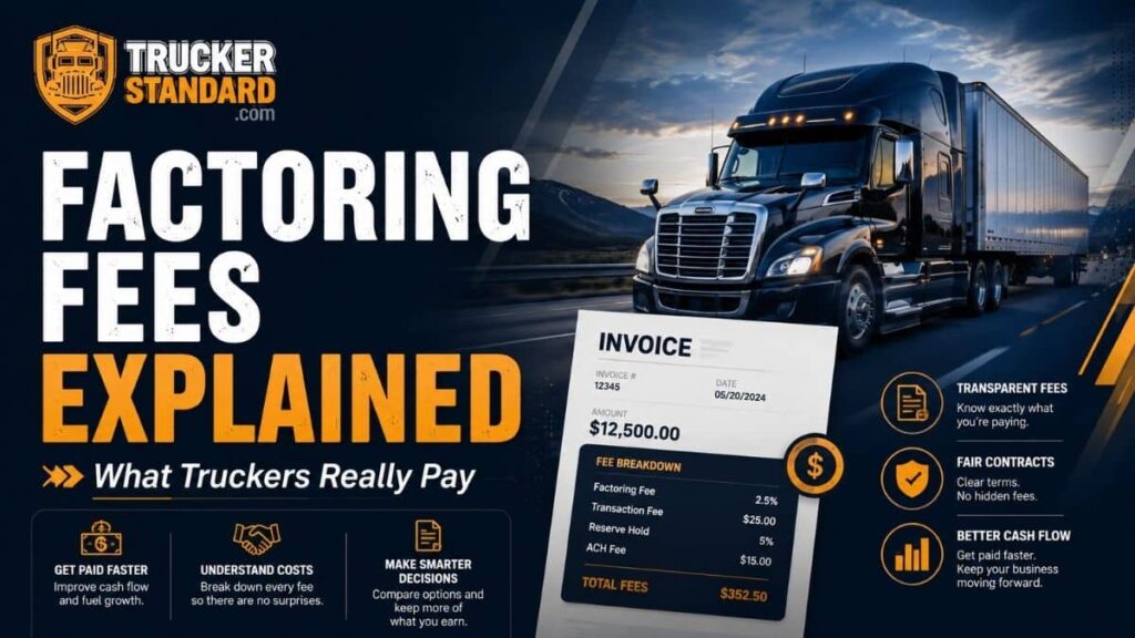 Factoring fees explained for truckers, including rates, transaction fees, reserves, and contract costs
