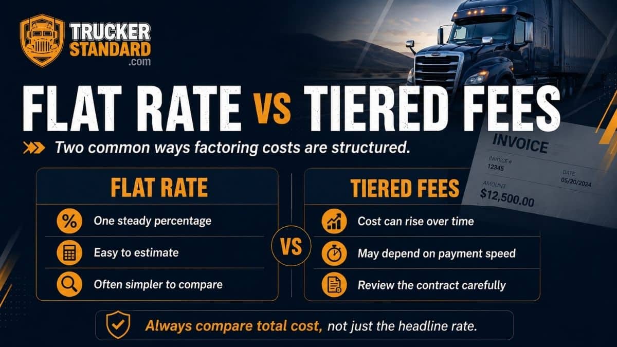 Flat rate versus tiered factoring fees comparison for trucking companies