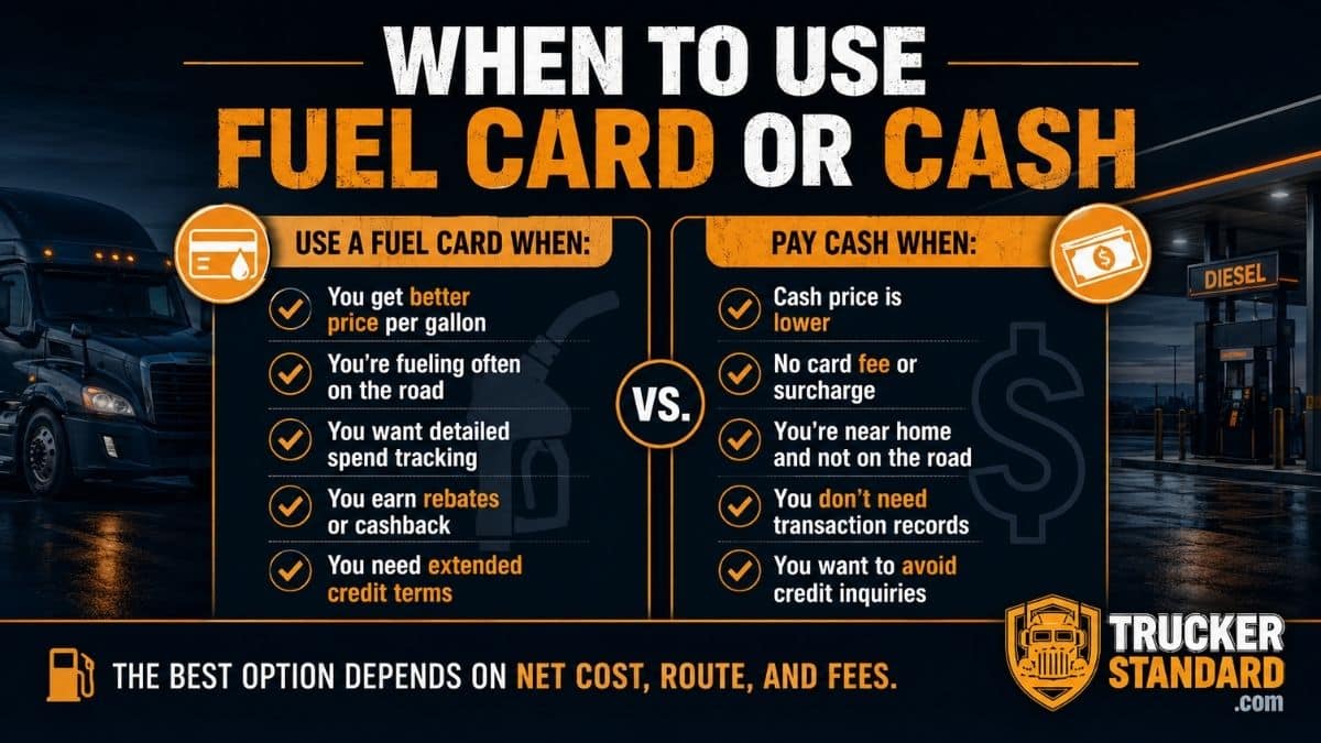 When truckers should use a fuel card or pay cash